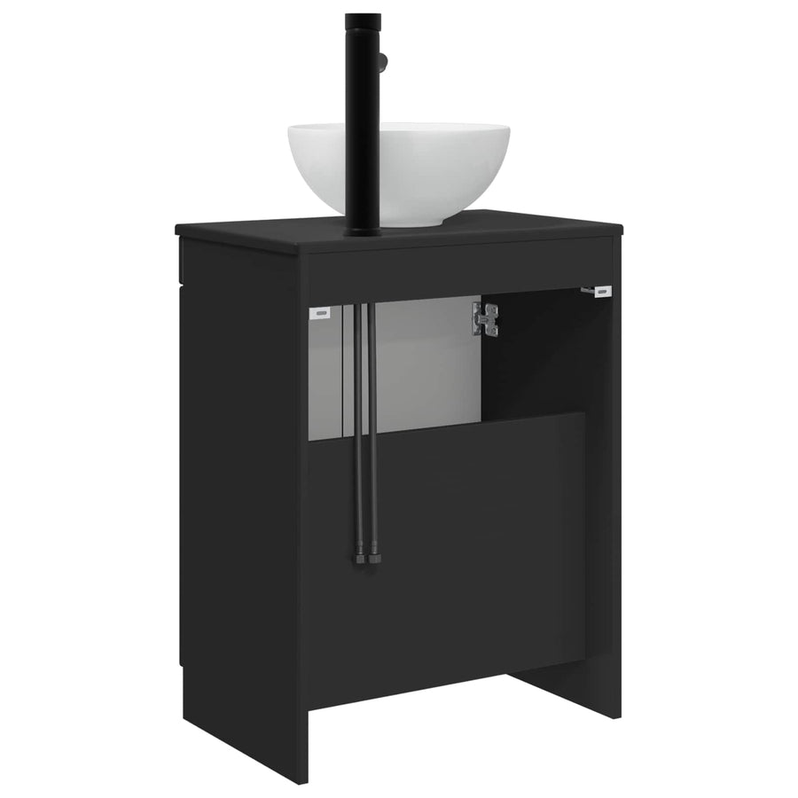 Badkamermeubel met Wasbak Zwart 54 x 35 x 83 cm Bewerkt hout