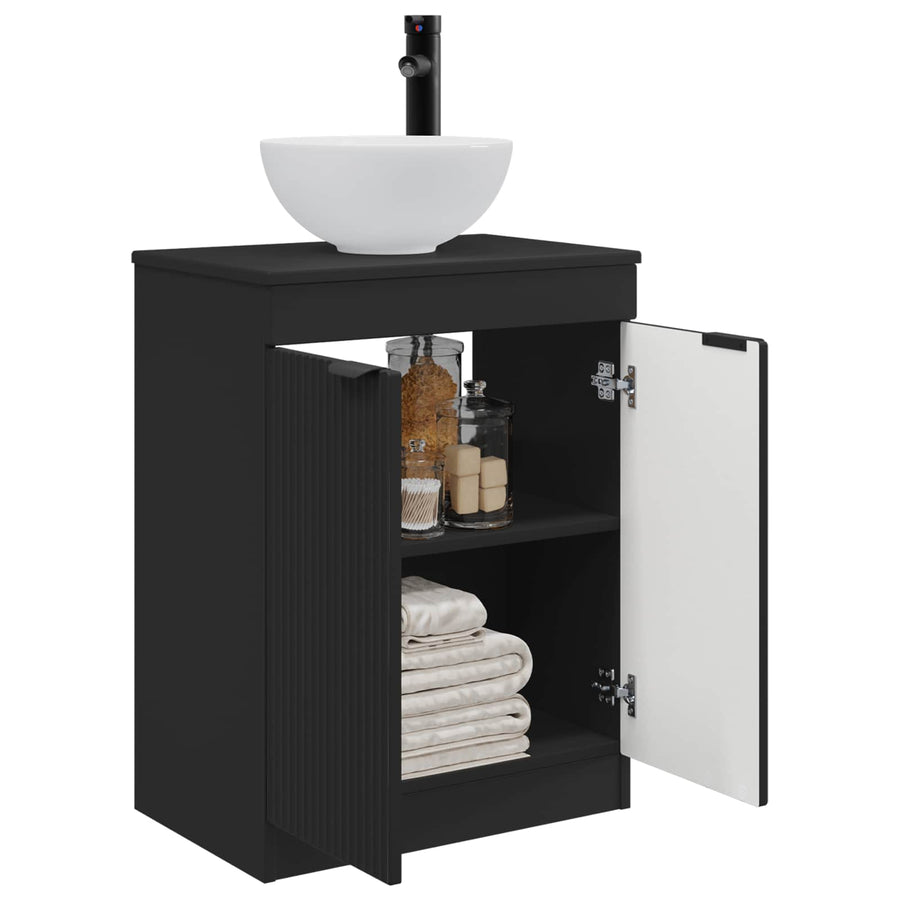 Badkamermeubel met Wasbak Zwart 54 x 35 x 83 cm Bewerkt hout