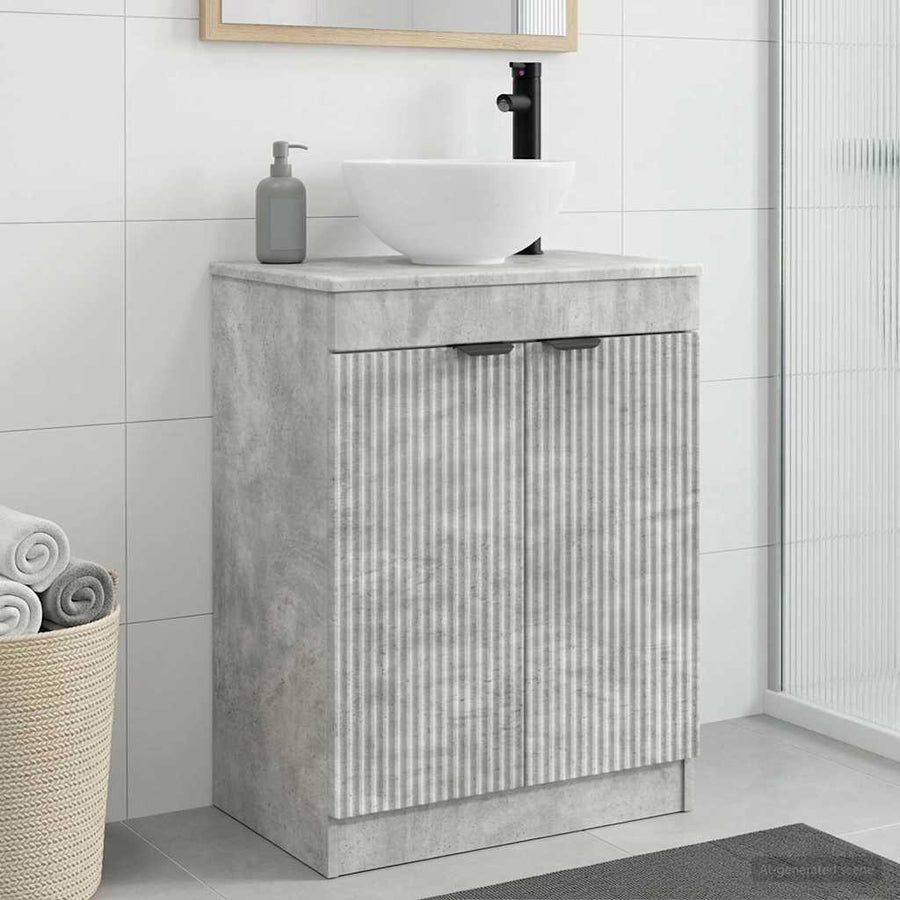 Badkamermeubel met Wasbak Betongrijs 54 x 35 x 83 cm