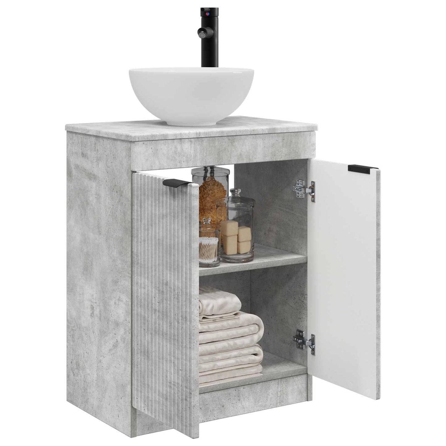 Badkamermeubel met Wasbak Betongrijs 54 x 35 x 83 cm
