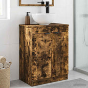 Badkamermeubel met wasbak 54x35x83 cm gerookt eiken