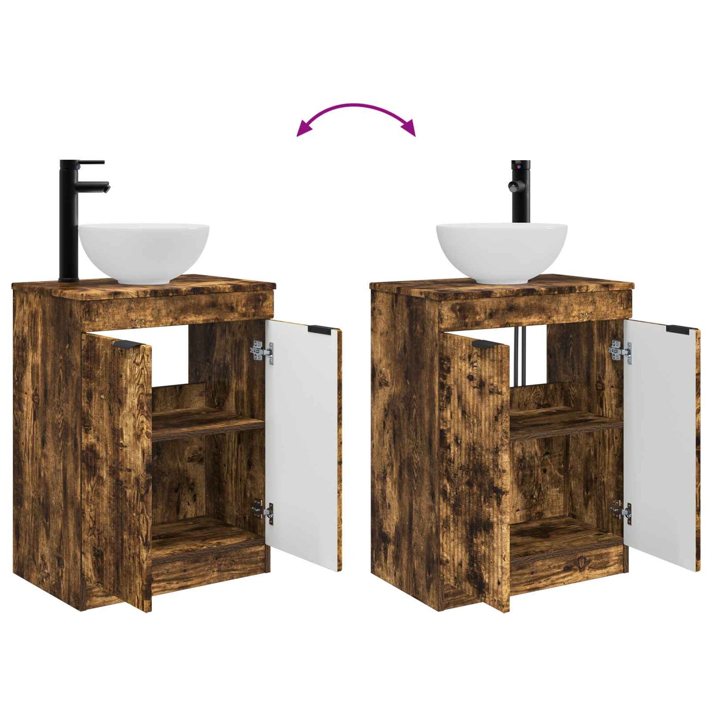 Badkamermeubel met Wasbak Gerookt eiken 54 x 35 x 83 cm