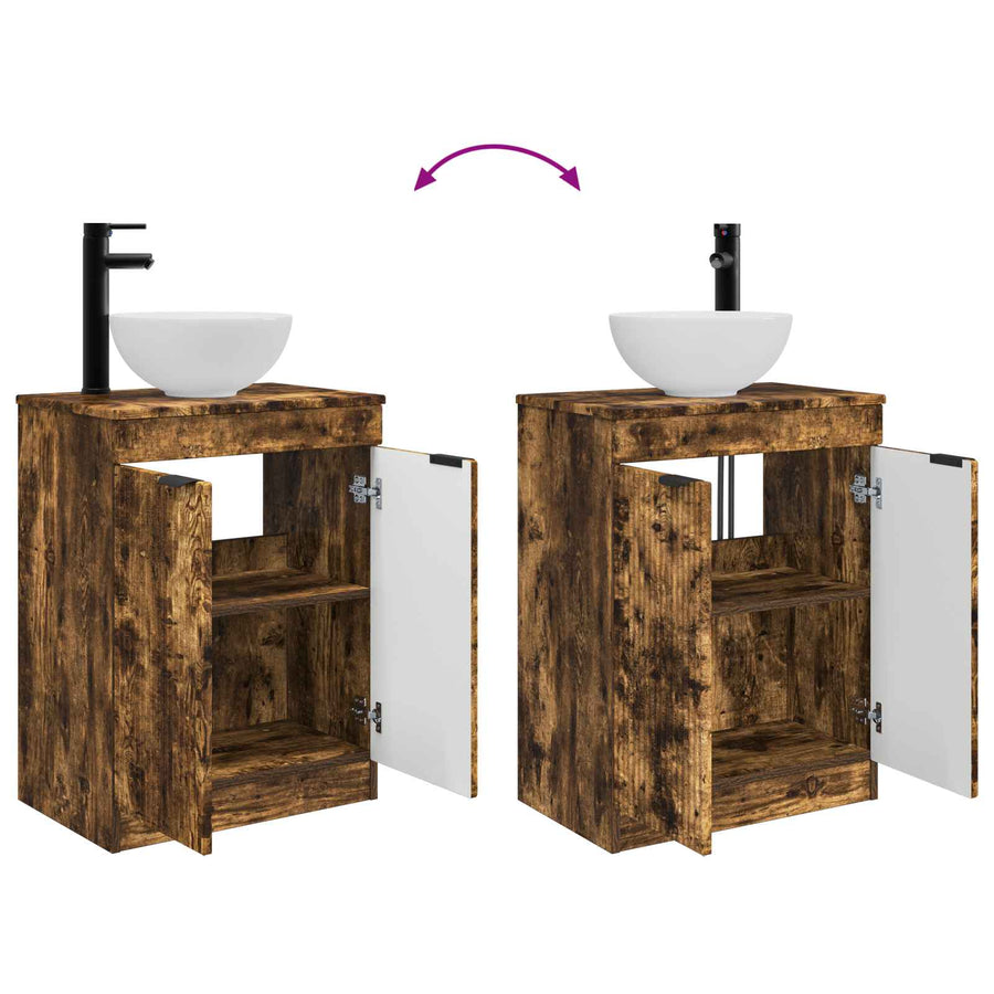 Badkamermeubel met Wasbak Gerookt eiken 54 x 35 x 83 cm