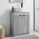 Badkamermeubel met wasbak 54x35x83 cm grijs sonoma