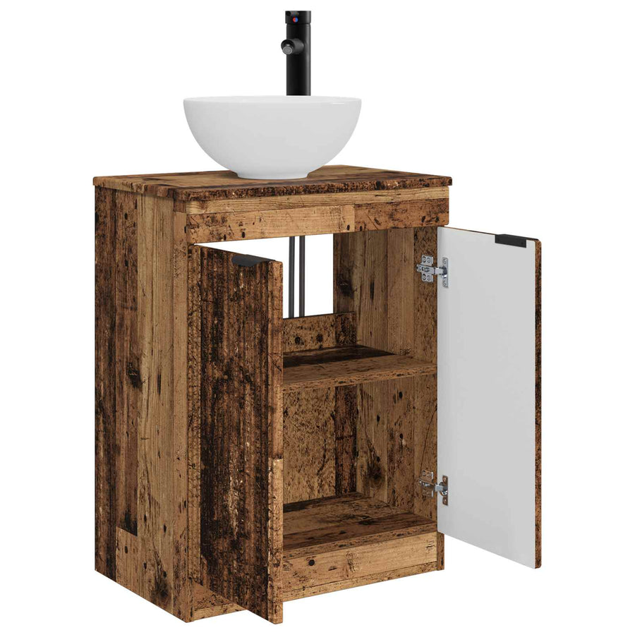 Badkamermeubel met Wasbak Oud hout 54 x 35 x 83 cm Bewerkt hout