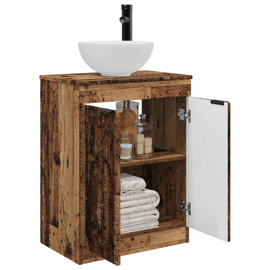 Badkamermeubel met Wasbak Oud hout 54 x 35 x 83 cm Bewerkt hout
