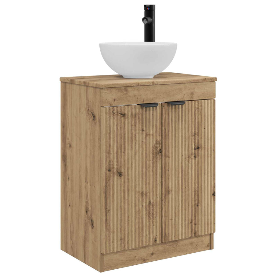 Badkamermeubel met Wasbak Artisanaal eiken 54 x 35 x 83 cm