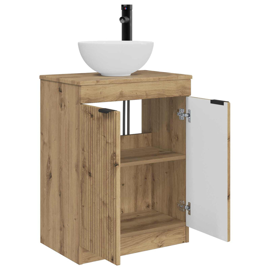 Badkamermeubel met Wasbak Artisanaal eiken 54 x 35 x 83 cm