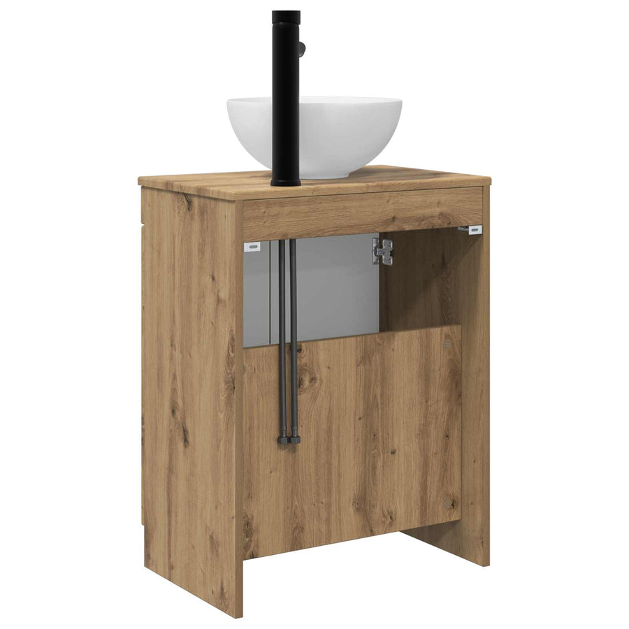Badkamermeubel met Wasbak Artisanaal eiken 54 x 35 x 83 cm