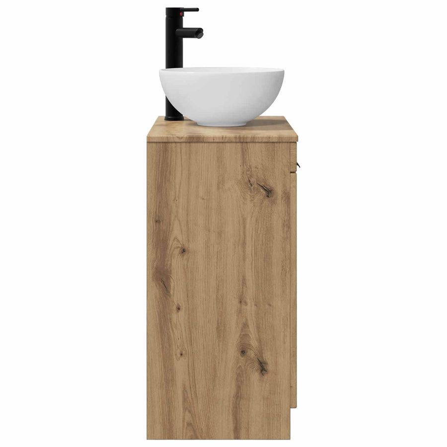 Badkamermeubel met Wasbak Artisanaal eiken 54 x 35 x 83 cm
