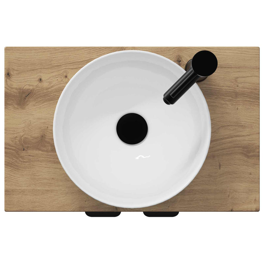 Badkamermeubel met Wasbak Artisanaal eiken 54 x 35 x 83 cm