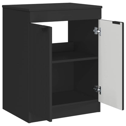 Badkamerkast Zwart 54 x 41 x 70 cm Bewerkt hout