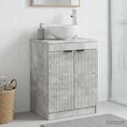 Badkamerkast betongrijs 54x41x70 cm bewerkt hout