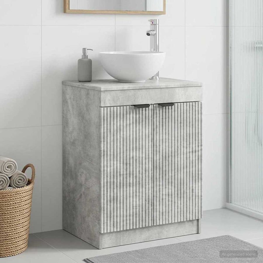 Badkamerkast Betongrijs 54 x 41 x 70 cm Bewerkt hout