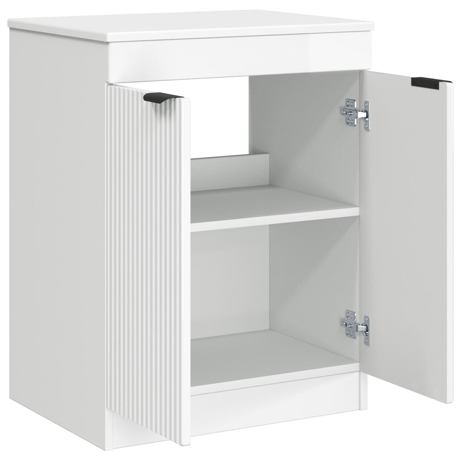 Badkamerkast Hoogglans Wit 54 x 41 x 70 cm Bewerkt hout