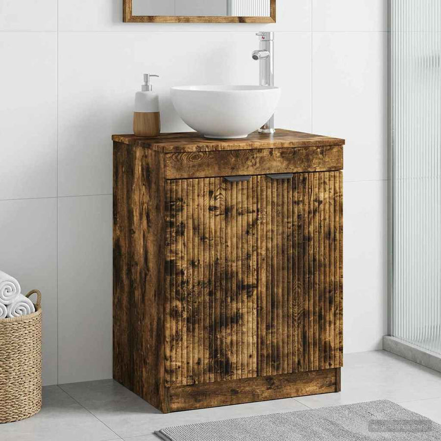 Badkamerkast Gerookt eiken 54 x 41 x 70 cm Bewerkt hout