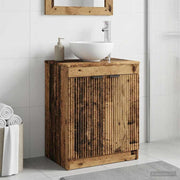 Badkamerkast 54x41x70 cm oud hout bewerkt hout