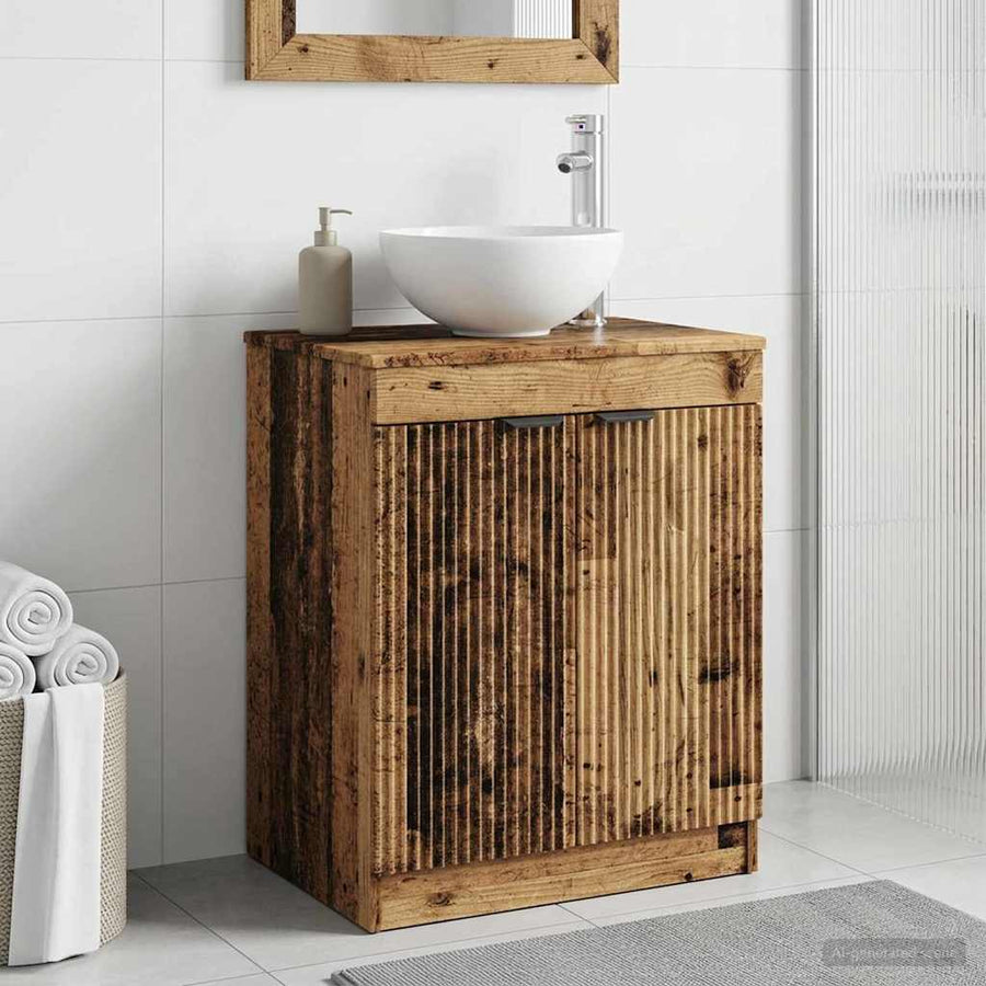 Badkamerkast Oud hout 54 x 41 x 70 cm Bewerkt hout