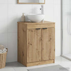 Badkamerkast 54x41x70 cm bewerkt hout artisanaal eiken