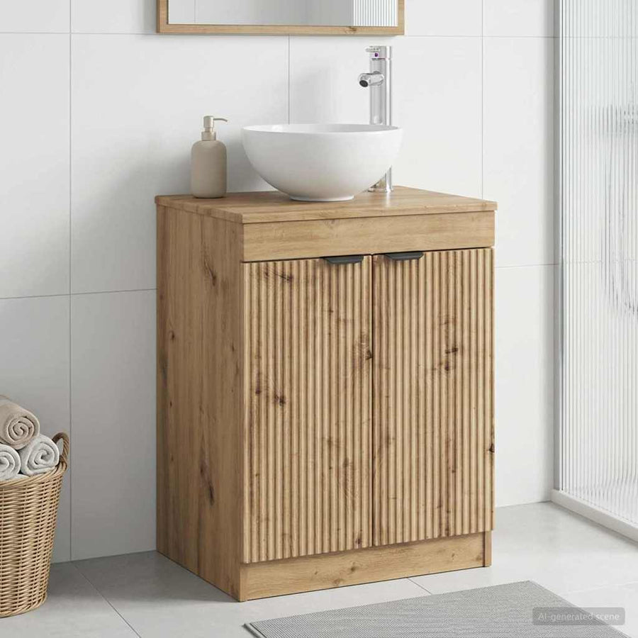 Badkamerkast Artisanaal eiken 54 x 41 x 70 cm Bewerkt hout