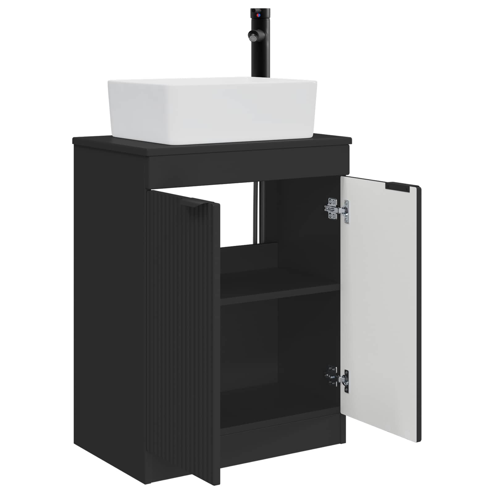 Badkamermeubel met Wasbak Zwart 54 x 35 x 83 cm Bewerkt hout