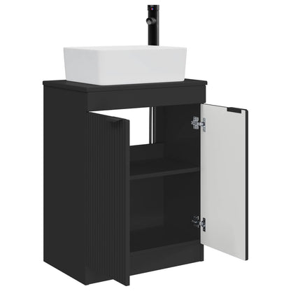 Badkamermeubel met Wasbak Zwart 54 x 35 x 83 cm Bewerkt hout