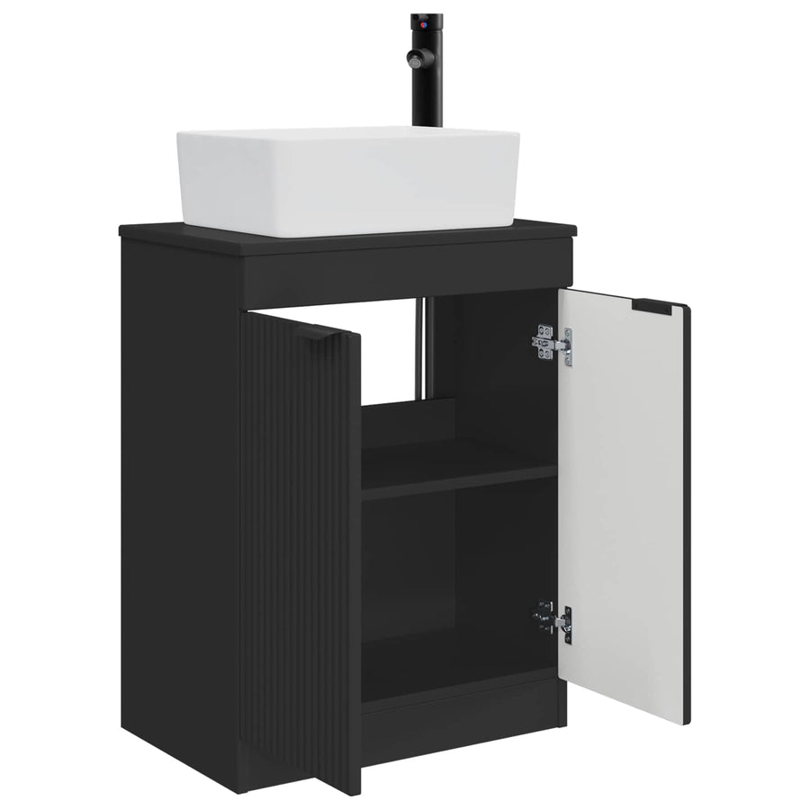 Badkamermeubel met Wasbak Zwart 54 x 35 x 83 cm Bewerkt hout