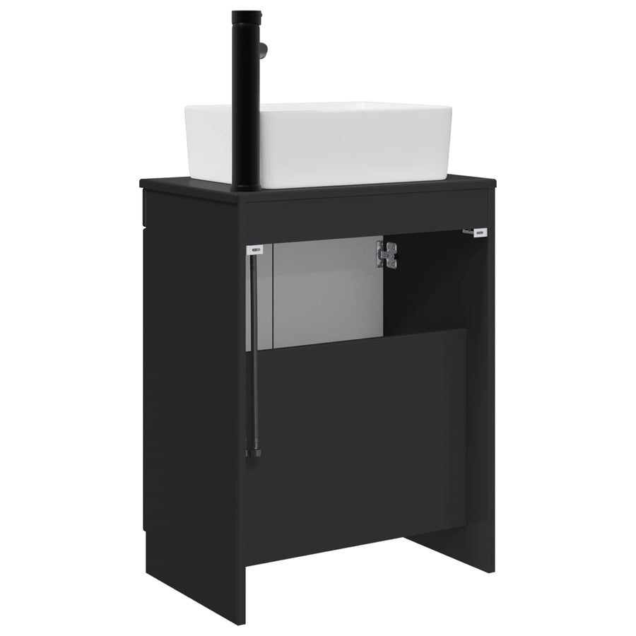Badkamermeubel met Wasbak Zwart 54 x 35 x 83 cm Bewerkt hout