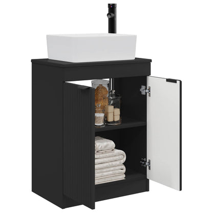 Badkamermeubel met Wasbak Zwart 54 x 35 x 83 cm Bewerkt hout