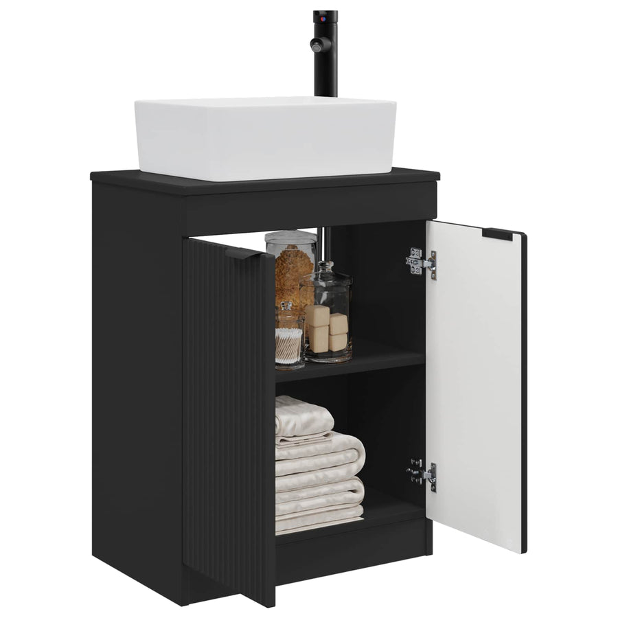 Badkamermeubel met Wasbak Zwart 54 x 35 x 83 cm Bewerkt hout