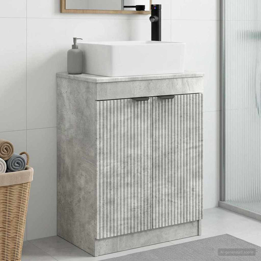 Badkamermeubel met Wasbak Betongrijs 54 x 35 x 83 cm