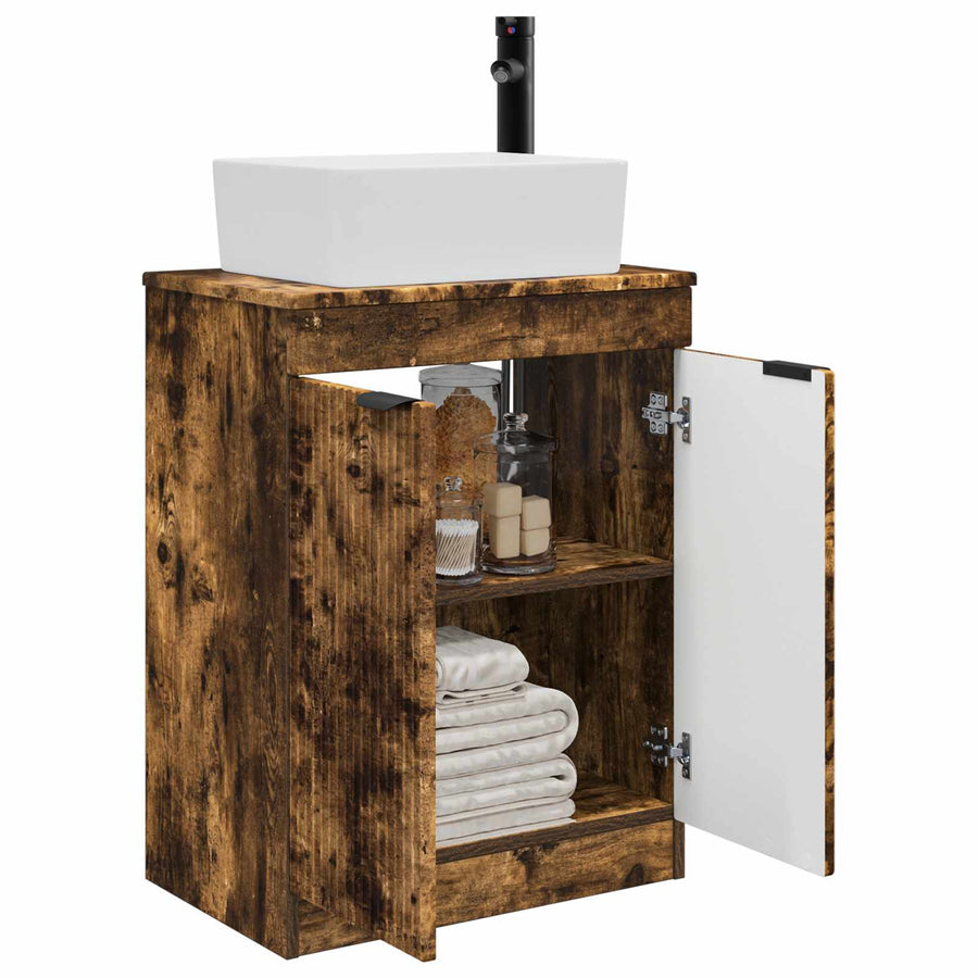Badkamermeubel met Wasbak Gerookt eiken 54 x 35 x 83 cm