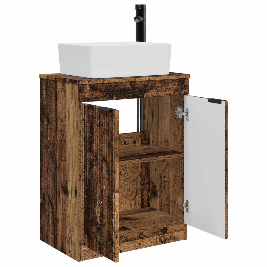 Badkamermeubel met Wasbak Oud hout 54 x 35 x 83 cm Bewerkt hout