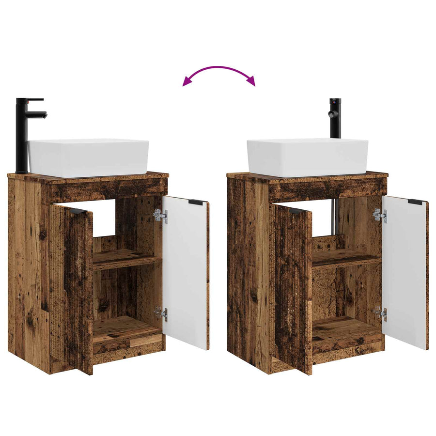Badkamermeubel met Wasbak Oud hout 54 x 35 x 83 cm Bewerkt hout