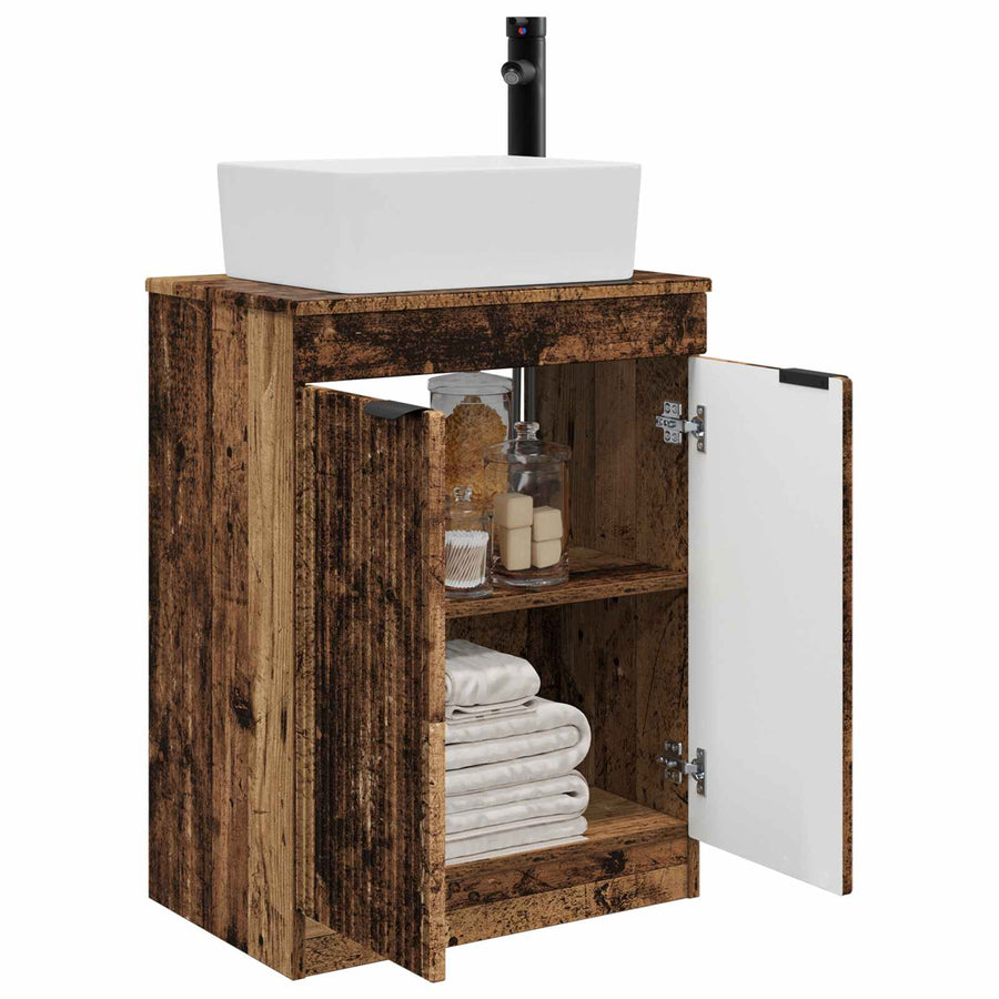 Badkamermeubel met Wasbak Oud hout 54 x 35 x 83 cm Bewerkt hout