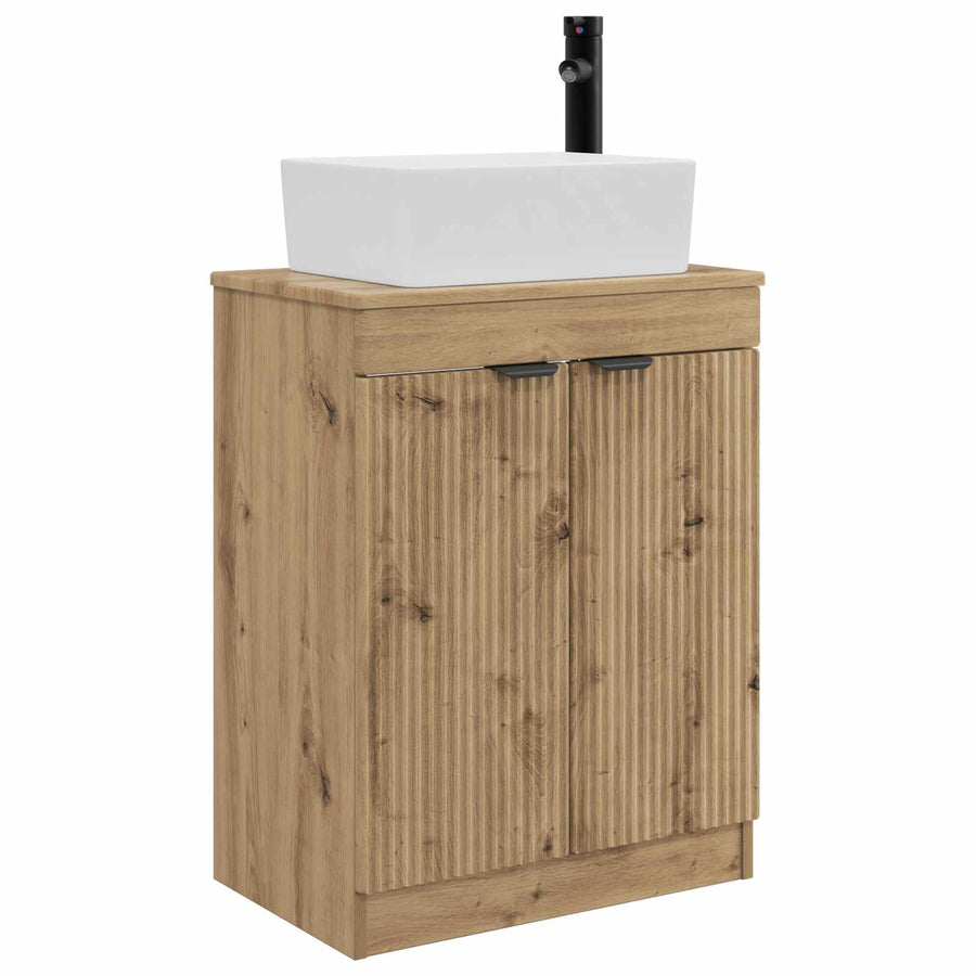 Badkamermeubel met Wasbak Artisanaal eiken 54 x 35 x 83 cm