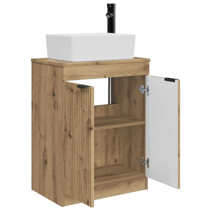 Badkamermeubel met Wasbak Artisanaal eiken 54 x 35 x 83 cm