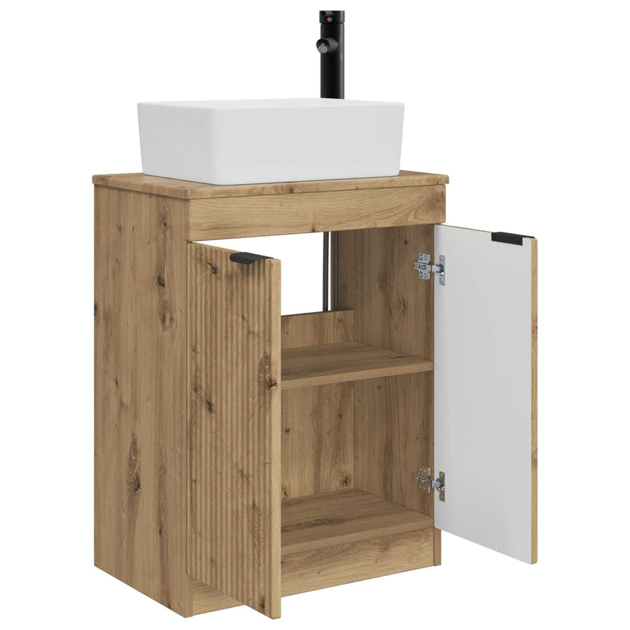Badkamermeubel met Wasbak Artisanaal eiken 54 x 35 x 83 cm