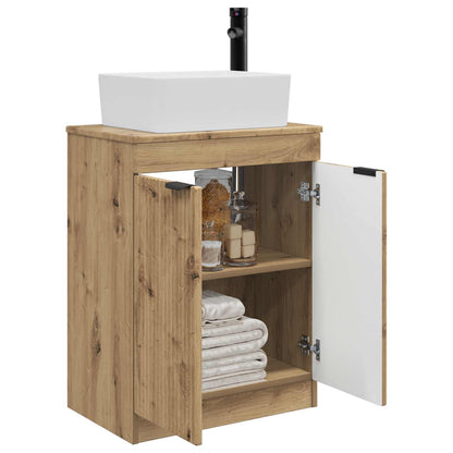 Badkamermeubel met Wasbak Artisanaal eiken 54 x 35 x 83 cm