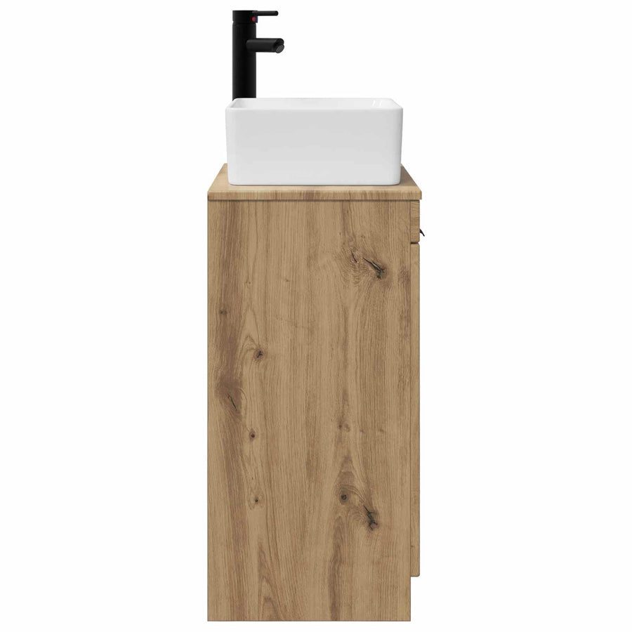 Badkamermeubel met Wasbak Artisanaal eiken 54 x 35 x 83 cm