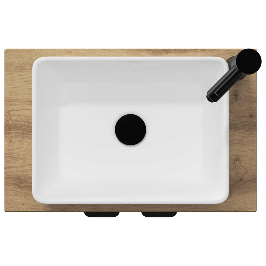 Badkamermeubel met Wasbak Artisanaal eiken 54 x 35 x 83 cm