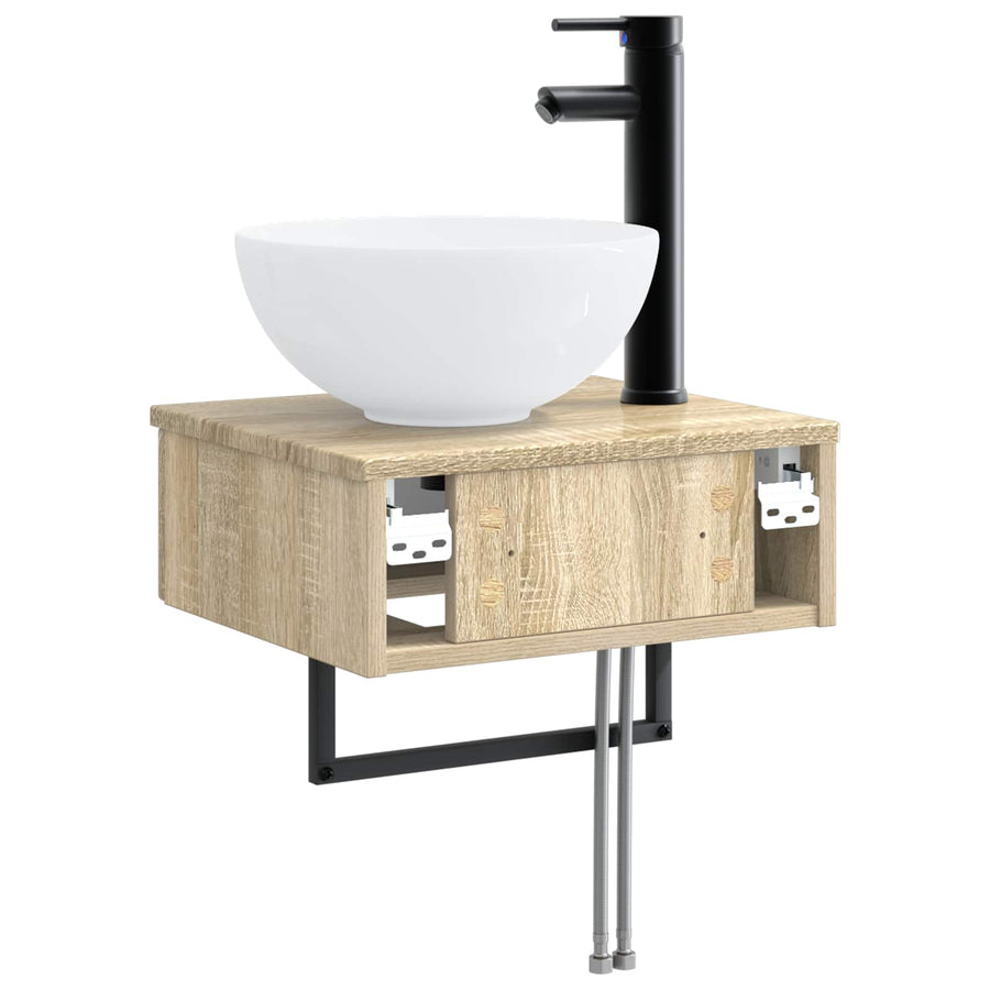 Wandgemonteerde Wastafel Sonoma Eiken 40 x 35 x 39 cm