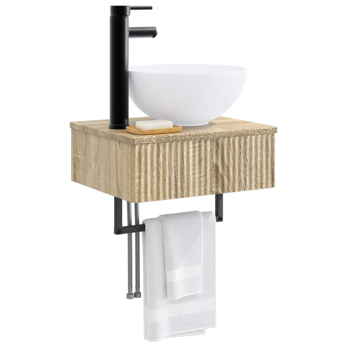 Wandgemonteerde Wastafel Sonoma Eiken 40 x 35 x 39 cm