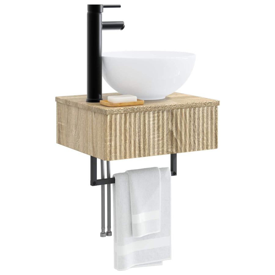 Wandgemonteerde Wastafel Sonoma Eiken 40 x 35 x 39 cm