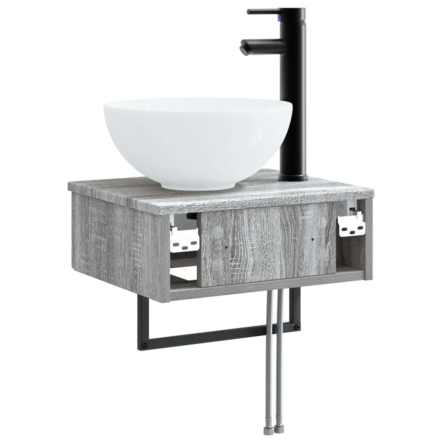 Wandgemonteerde Wastafel Grijs Sonoma 40 x 35 x 39 cm