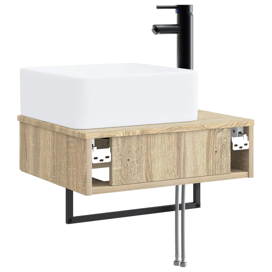 Wandgemonteerde Wastafel Sonoma Eiken 50 x 41 x 39 cm