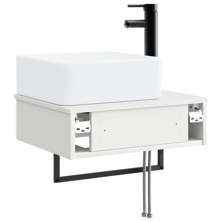 Wandgemonteerde Wastafel Hoogglans Wit 50 x 41 x 39 cm