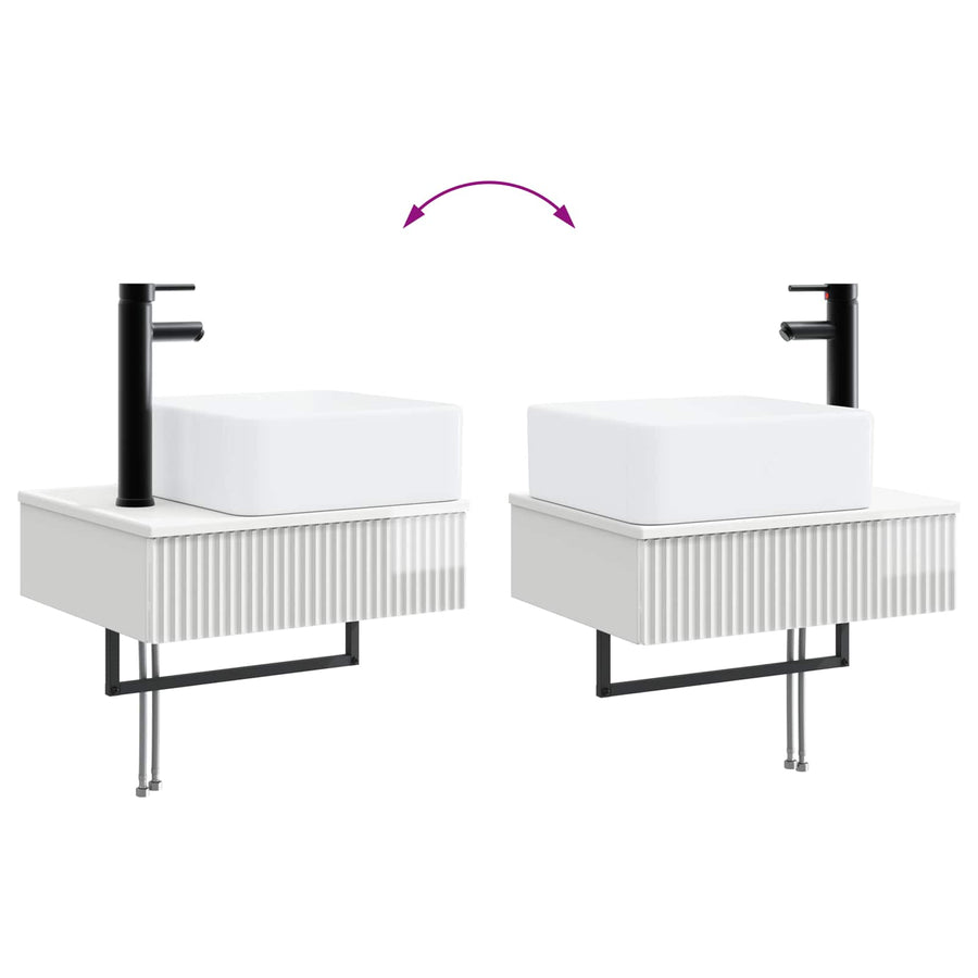 Wandgemonteerde Wastafel Hoogglans Wit 50 x 41 x 39 cm