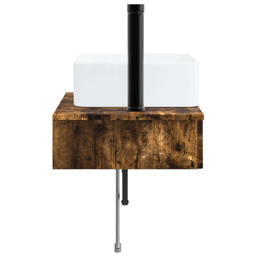 Wandgemonteerde Wastafel Gerookt eiken 50 x 41 x 39 cm