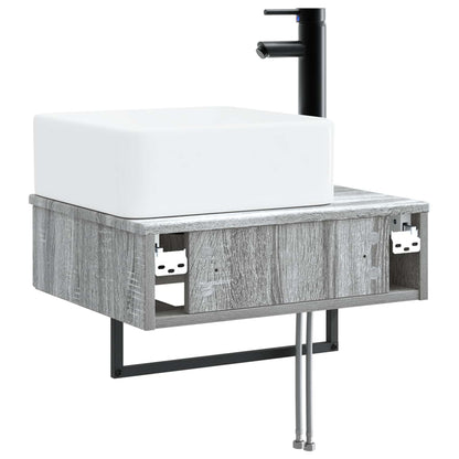 Wandgemonteerde Wastafel Grijs Sonoma 50 x 41 x 39 cm